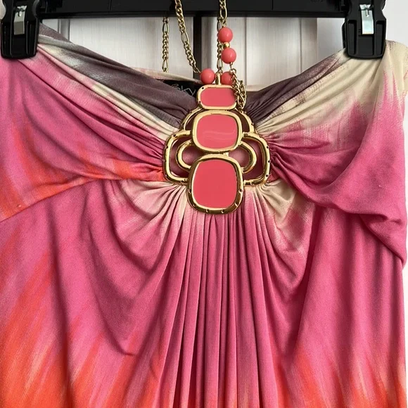 Stunning, long dress with necklace, jeweled accent - Picture 3 of 4